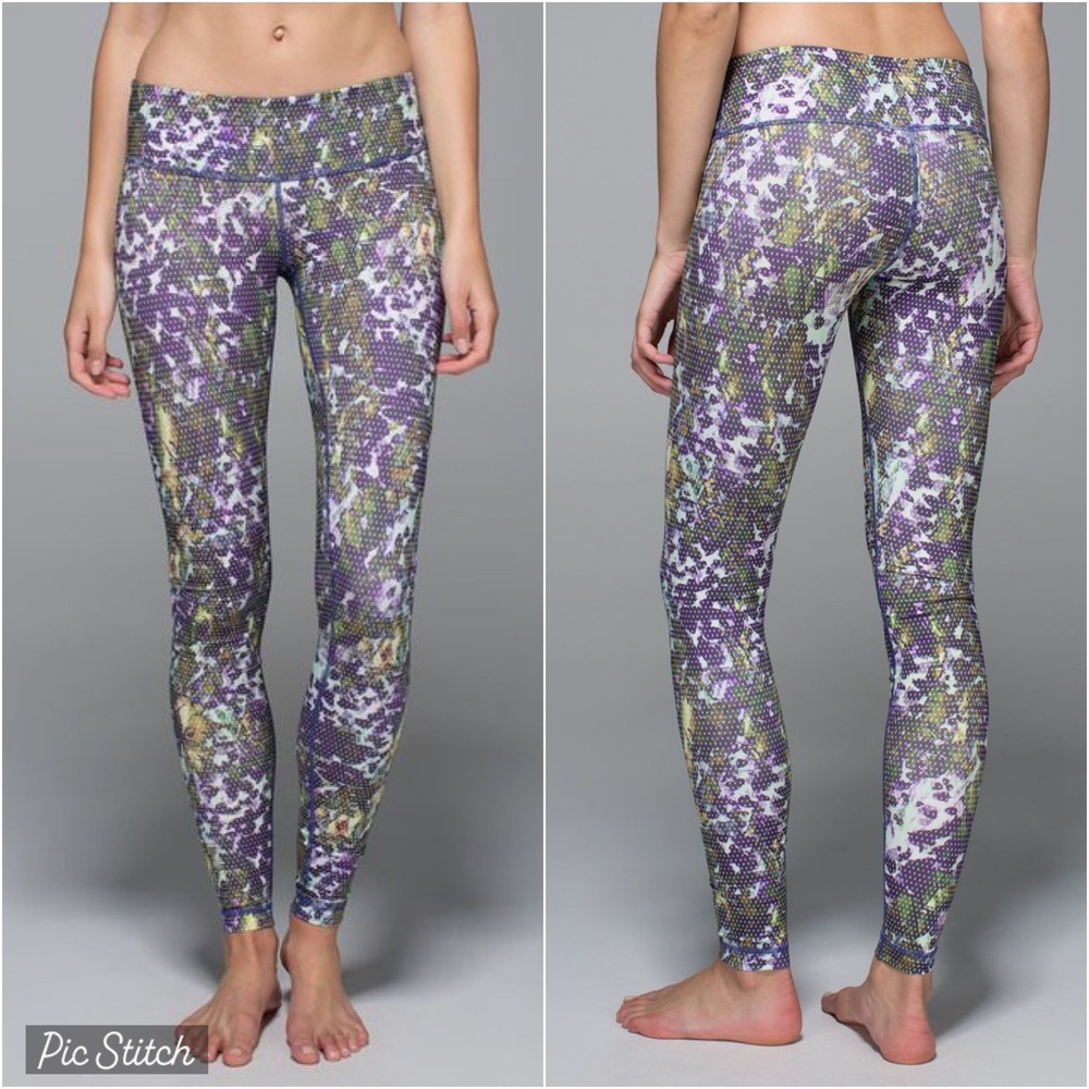 Lululemon Wunder Under Pant Luxtreme Floral Sport Backdrop Iris Flower Multi 10